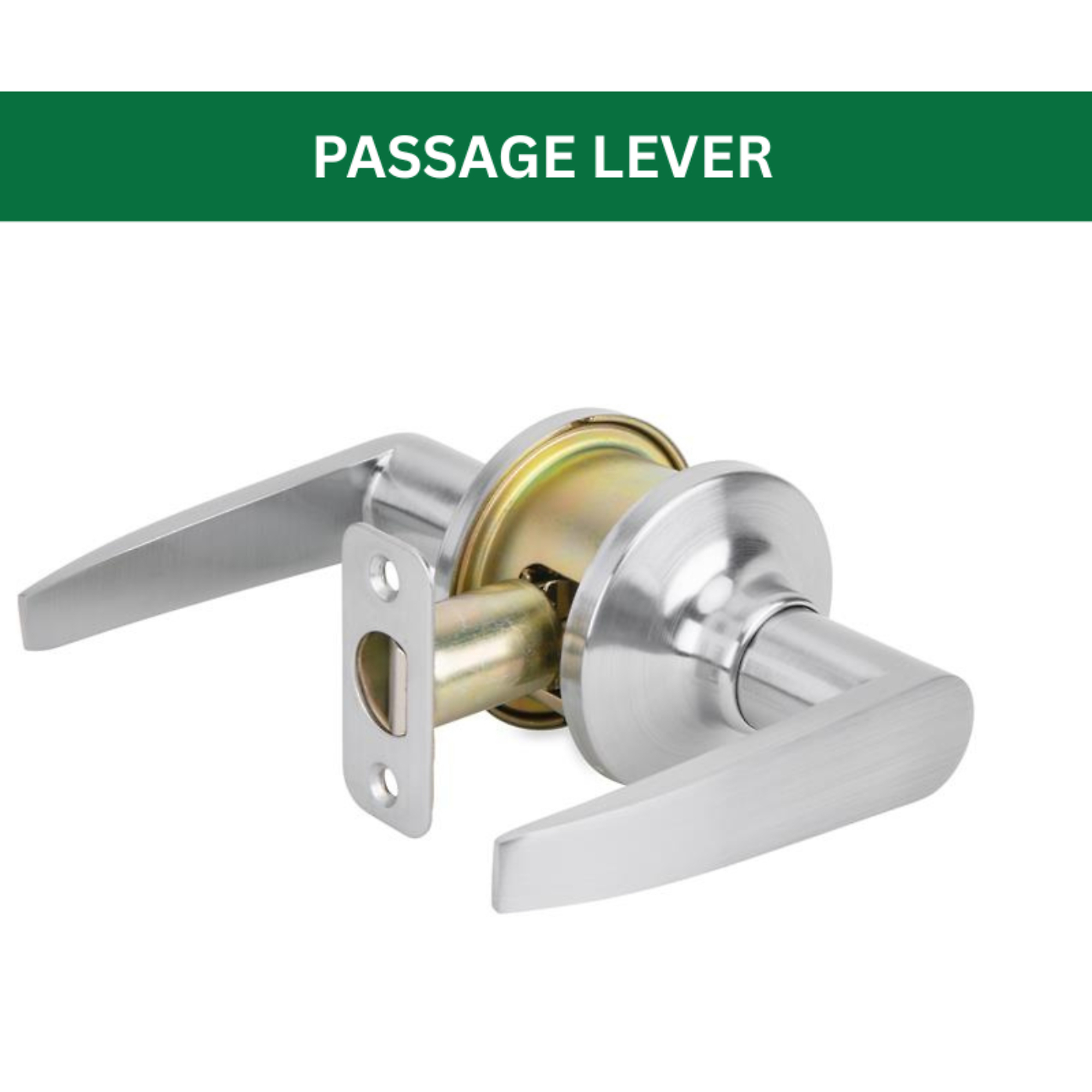Global Door Controls Franklin Collection Passage Door Handle — Brushed Chrome, Grade 3, Model# GLS10SFRA-626